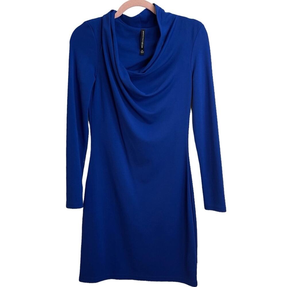 W118 by Walter Baker Royal Blue Cowl Neck Dress